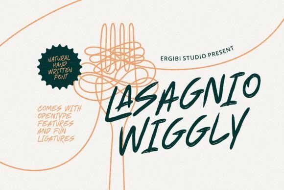 Lasagnio Wiggly: A Playful Handwritten Font for Makers and Printables Creators