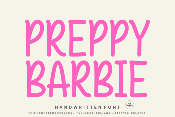 Preppy Barbie: A Handwritten Font That Brings Charm to Every Maker’s Project