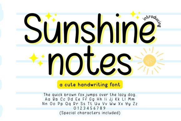 Sunshine Notes: A Playful Handwriting Font for Branding and Creative Projects