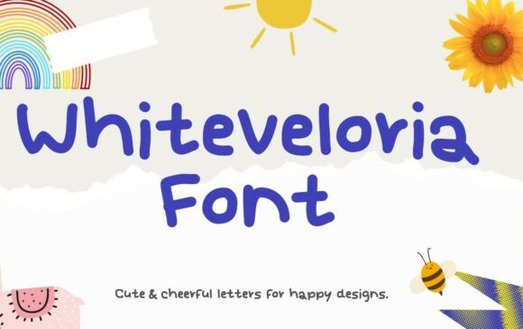 Whiteveloria: A Cheerful Kids Font That Brings Handmade Projects to Life